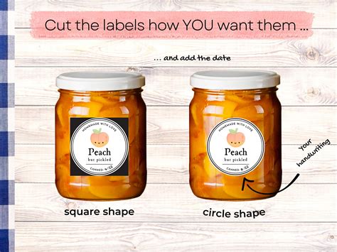 45 Pickle Jar Labels Printable Canning Stickers Square or - Etsy