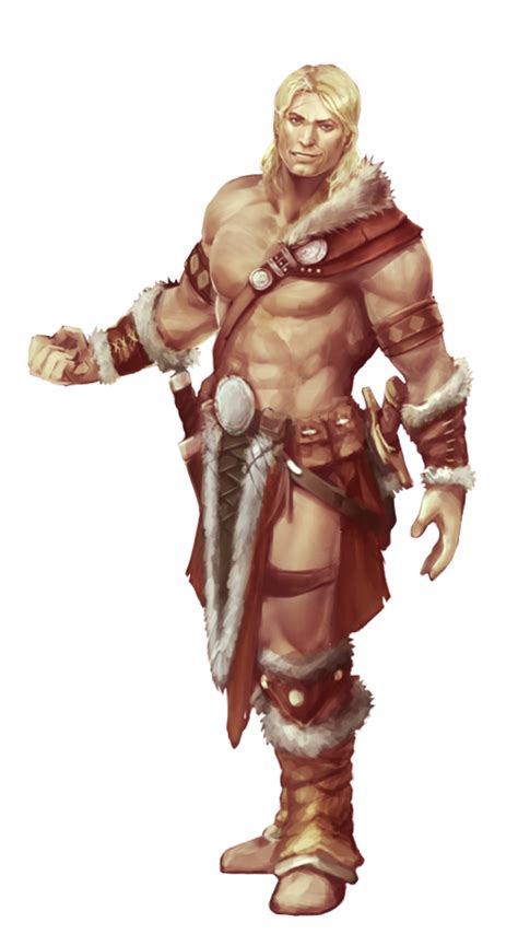 Male Human Handsome Brawler Or Barbarian Pathfinder PFRPG DND D D D20