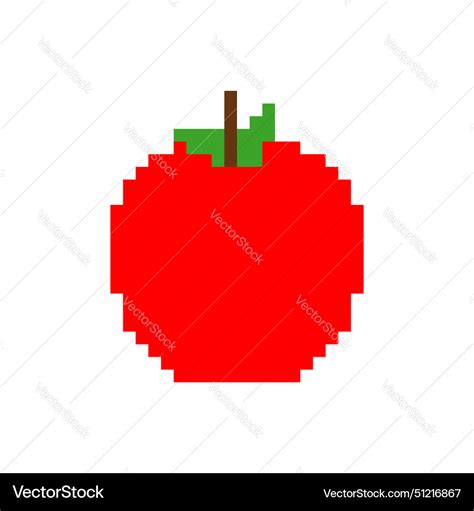 Apple Pixel Art Pixelated Fruit 8 Bit Royalty Free Vector