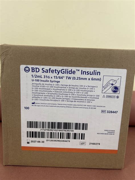 Nuevo Bd Safetyglide Insulin Syringe U G X Box Of