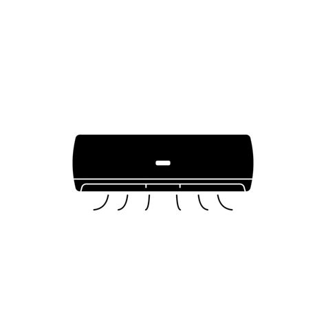 Air Conditioner Silhouette Icon On White Background Vector Art