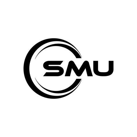 SMU letter logo design in illustration. Vector logo, calligraphy ...