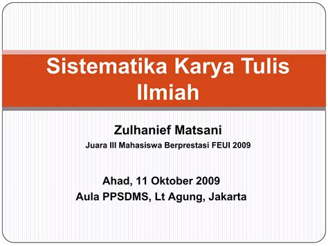 Sistematika Karya Tulis Ilmiah Ppt