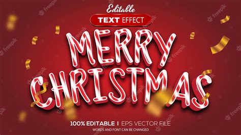 Premium Vector 3d Merry Christmas Text Effect Editable Text Effect