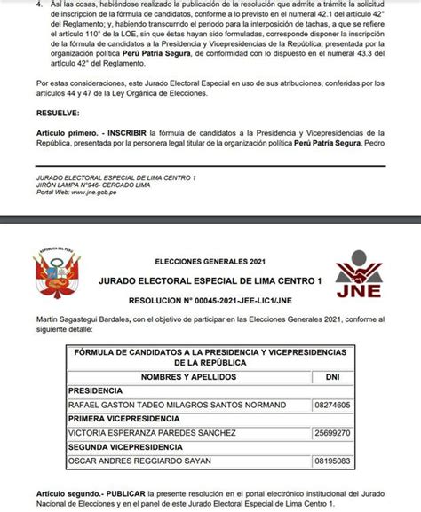 Elecciones 2021 Inscriben planchas presidenciales de Perú Patria