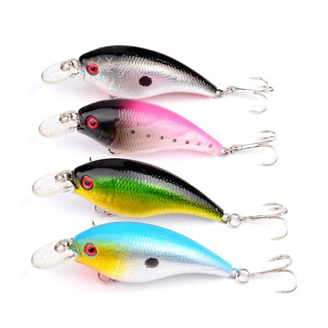 4PCS 10g/75mm Mini Small Crankbait Fishing Lures Swimbait Crazy ...