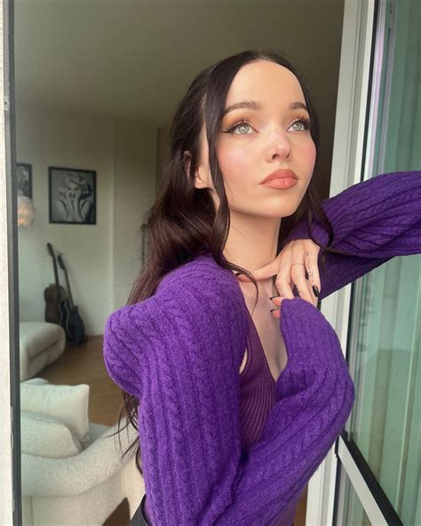 Dove Cameron Purple Top Braless Breasts Pokies Hot Celebs Home