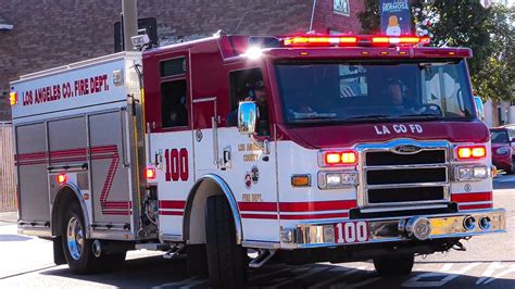 LACoFD Engine 100 Squad 100 Responding YouTube