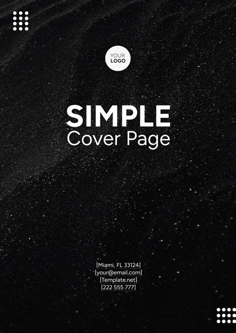 Simple Cover Page Template - Edit Online & Download Example | Template.net