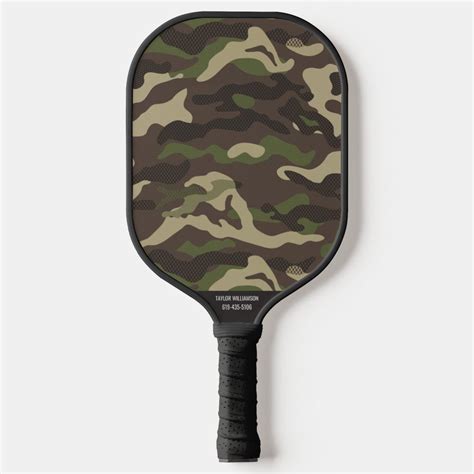 Camo Pattern Cool Camouflage Custom Text Name Pickleball Paddle