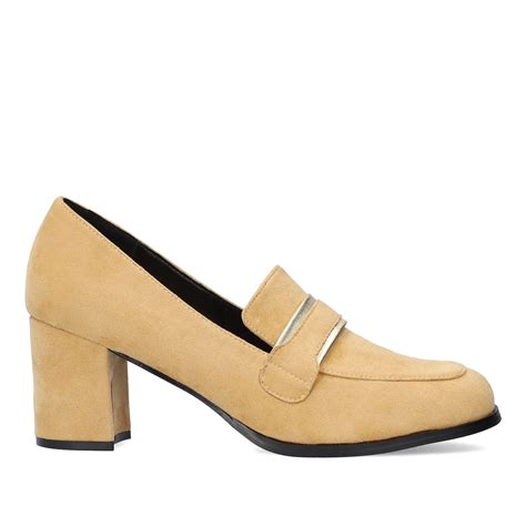 Mocassins Talon En Su Dine Beige Femmes Petites Pointures Femmes