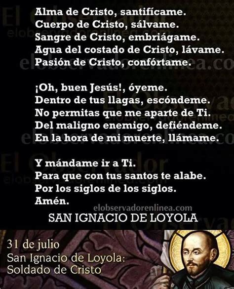 Oración De San Ignacio De Loyola Poemas De Dios Cuerpo De Cristo Oraciones