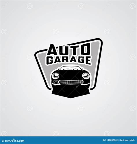 Auto Garage Emblem Logo Design Template Stock Vector - Illustration of ...