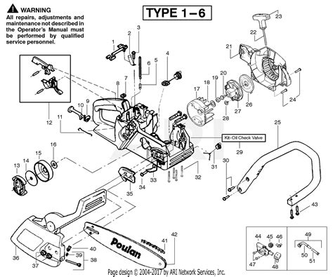 Poulan 2050wt Gas Saw Type 1 Wildthing 2050wt Gas Saw Type 1 Parts Diagram For Chassis And Handle