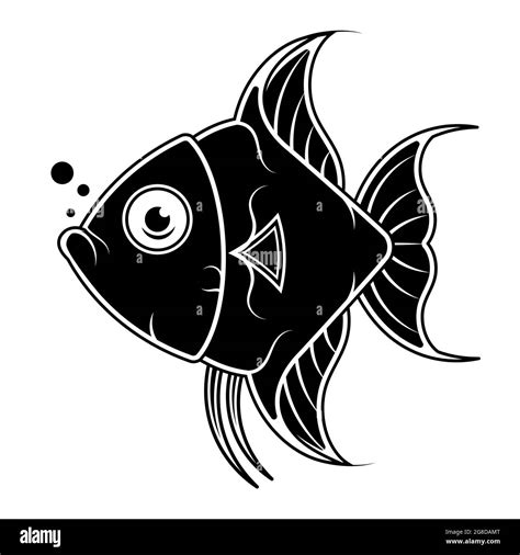 Silueta De Pez Vector Blanco Y Negro Escalares De Pescado