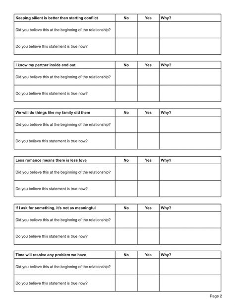 Relationship Expectations Worksheet Pdf