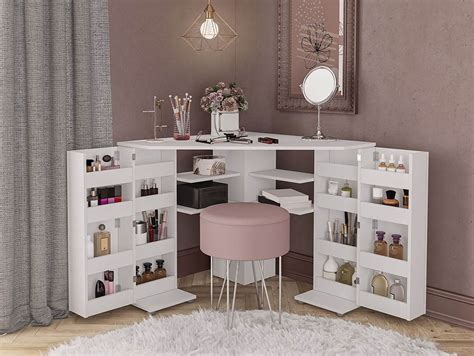 Birlea Olivia White Corner Dressing Table with Storage