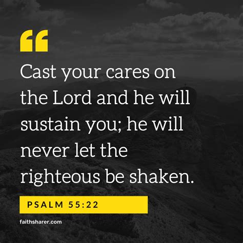 Psalm Cast Your Cares On The Lord And He Will Sustain You Faith