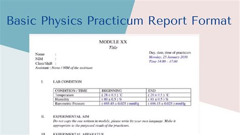 Basic Physics Practicum Report Format Youtube