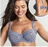 Panache Swim Gingham Olivia Full Cup Bikini Navy Gingham