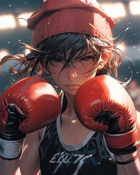 Premium Photo | Anime girl in boxing pose