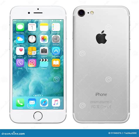 Silver Apple iPhone 7 editorial photo. Image of phablet - 91940476