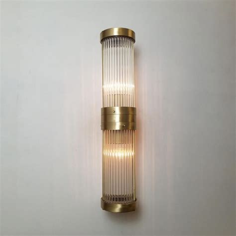 Double Glass Brass Rod Wall Light E2 Contract Lighting