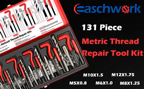 Amazon Easchwork Metric Thread Repair Tool Kit Piece Helicoil