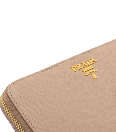 Prada Large Saffiano Leather Zip Up Wallet Harrods US