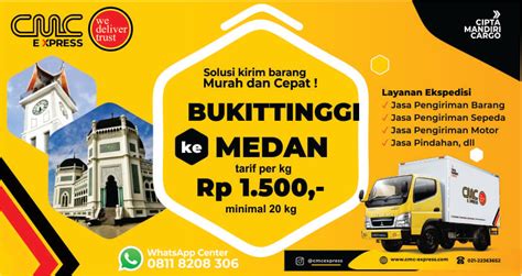 Ekspedisi Bukittinggi Ke Medan Murah Tarif Per Kg Min Kg