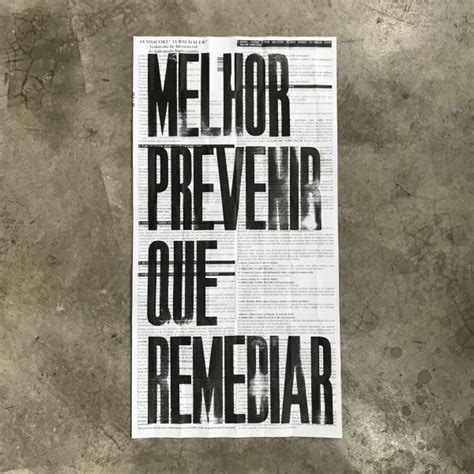 Melhor Prevenir Que Remediar Carimbo Letterpress