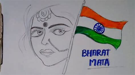 How To Draw Bharat Mata Step By Step In Easy Way Bharat Mata Drawing Independence Day