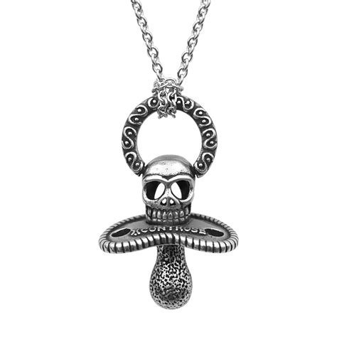 Skull Pacifier Pendant Necklace -Controse