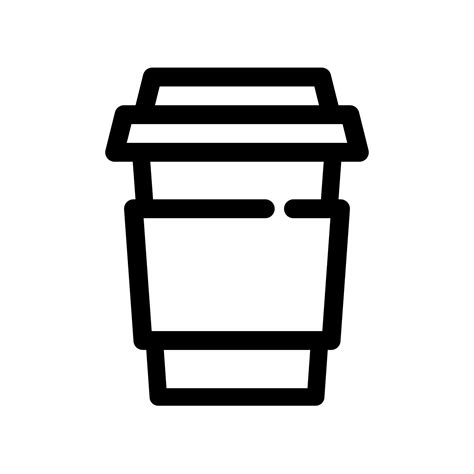 Paper Coffee Cup Outline Icon Vector Art At Vecteezy