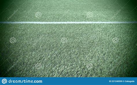 Soccer Field For Championship The Marking Of The Football Field On The Green Grass White Line