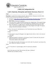 CHM113L Lab8 Part A C Atomic Emission Docx CHM 113L Independent Lab