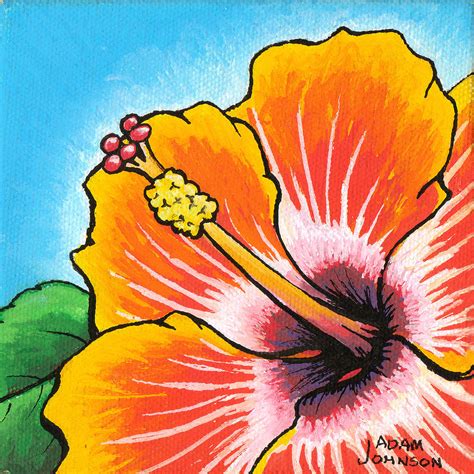 Hibiscus 04 Painting By Adam Johnson Pixels