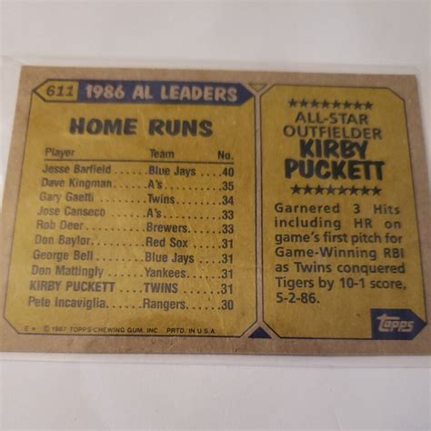 Topps All Star Kirby Puckett Autographed Cheap Cardsmn Ebay