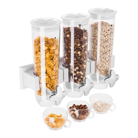 CEREAL DISPENSER THREE CONTAINERS WALL MOUNTED 4 5 L BREAKFAST BUFFET