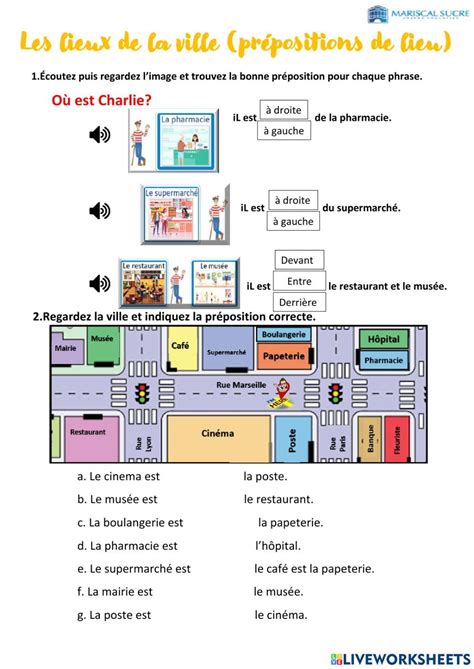 Les Endroits En Ville Worksheet Artofit