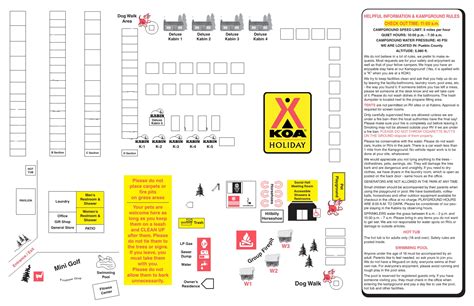 Pueblo, Colorado Campground Map | Pueblo South / Colorado City KOA Holiday