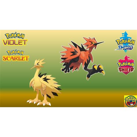 Zapdos GalarianLegendary Shiny Pokemon Trade Scarlet Violet Sword