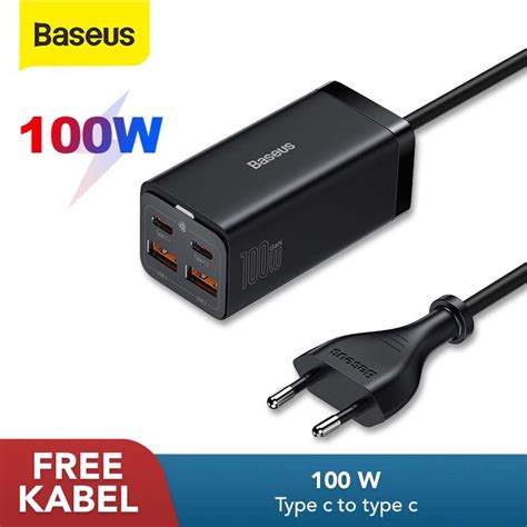 Jual Baseus Kepala Charger Gan3 Pro 100W Fast Charge Adaptor USB C QC