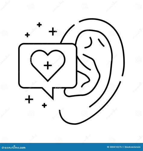 Hearing Health Audiologist Doctor Line Icon Vector Illustration Stock