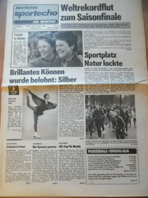 DEUTSCHES SPORTECHO 24 März 1986 Katarina Witt FCK Dresden 3 1 Lok BFC