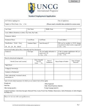 Uncg Application Fill Online Printable Fillable Blank Pdffiller