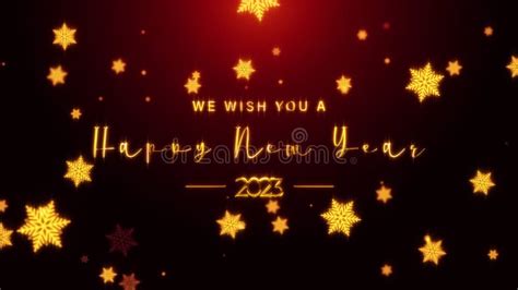 Golden Text Happy New Year With Gold Starflakes Stock Footage Video