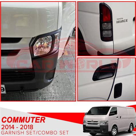 Hiace Commuter Garnish Cover Combo Set Matt Black