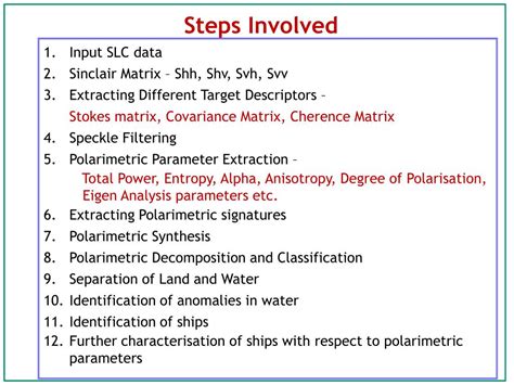 PPT Sar Polarimetric Data Analysis For Identification Of Ships