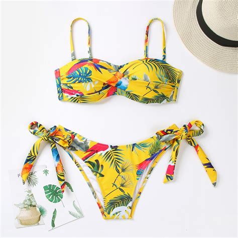 Maillot De Bain Rinabe Bikini Bandeau Motif L Opard Maillot De